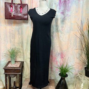 📌Lauren Ralph Lauren Cotton Fine Rib Maxi Dress with Cap Sleeves